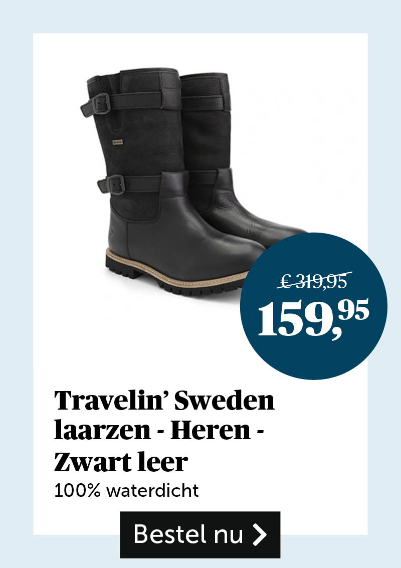 Travelin' Sweden laarzen - Heren - Zwart leer