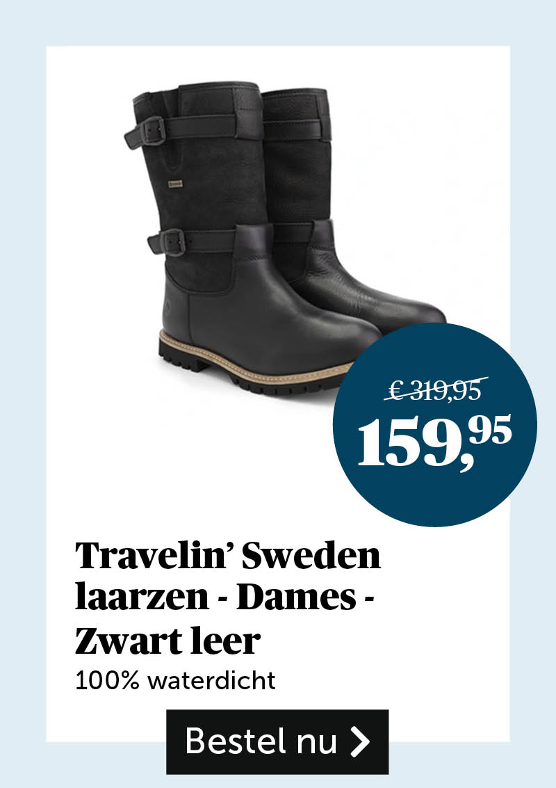 Travelin' Sweden laarzen - Heren - Zwart leer