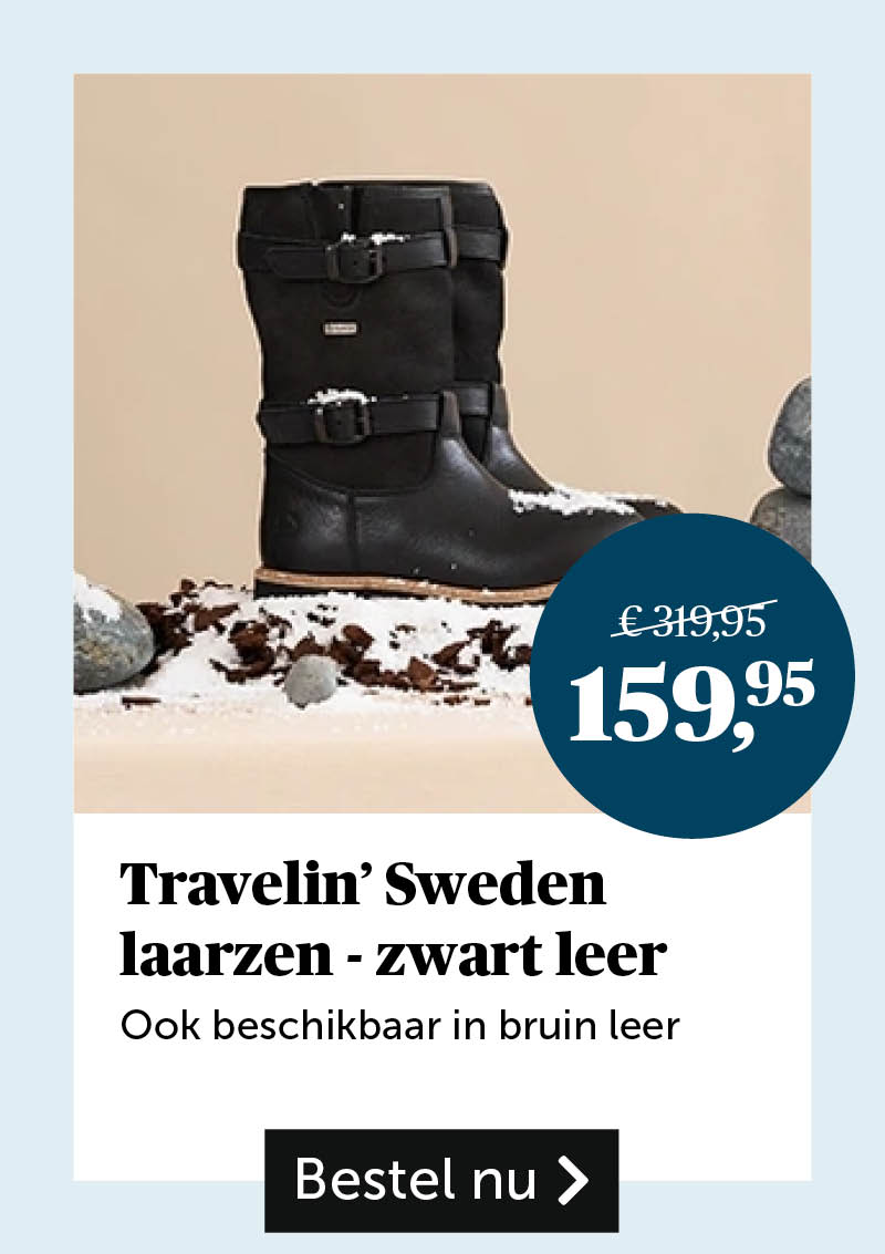 Travelin' Sweden laarzen - zwart leer