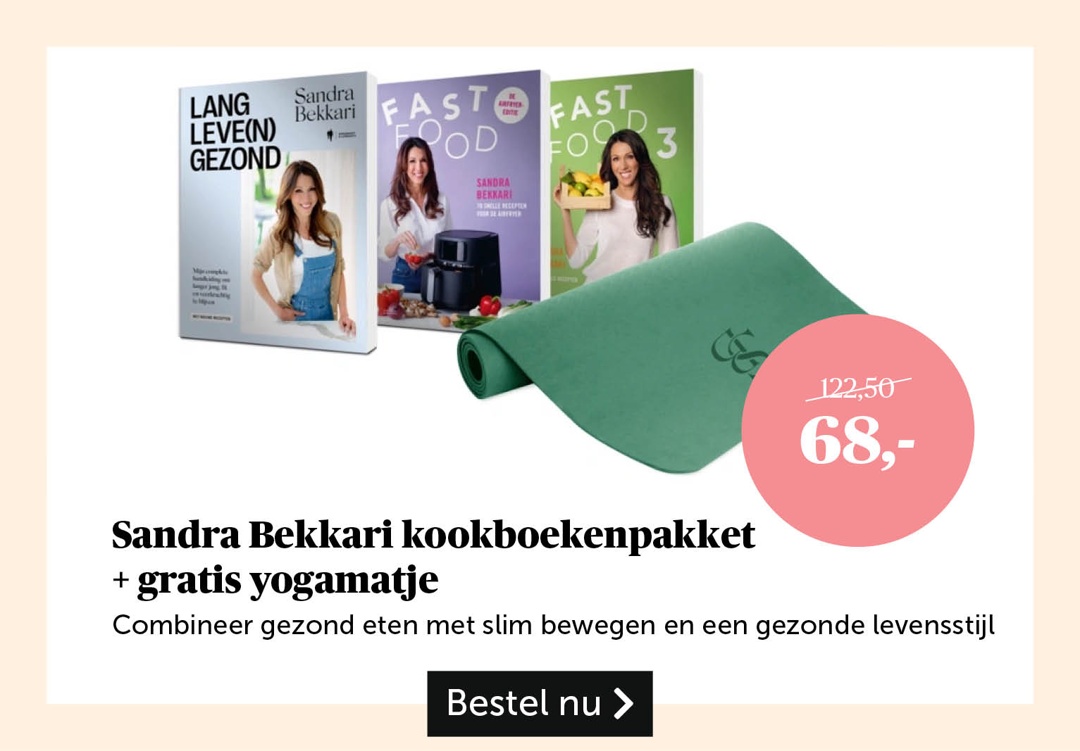 Sandra Bekkari kookboekenpakket + gratis yogamatje