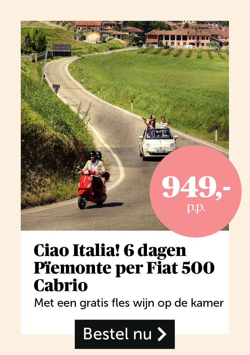 Ciao Italia! 6 dagen Pïemonte per Fiat 500 Cabrio
