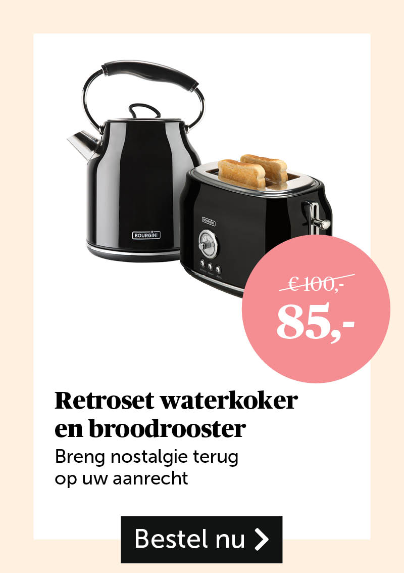 Retroset waterkoker en broodrooster