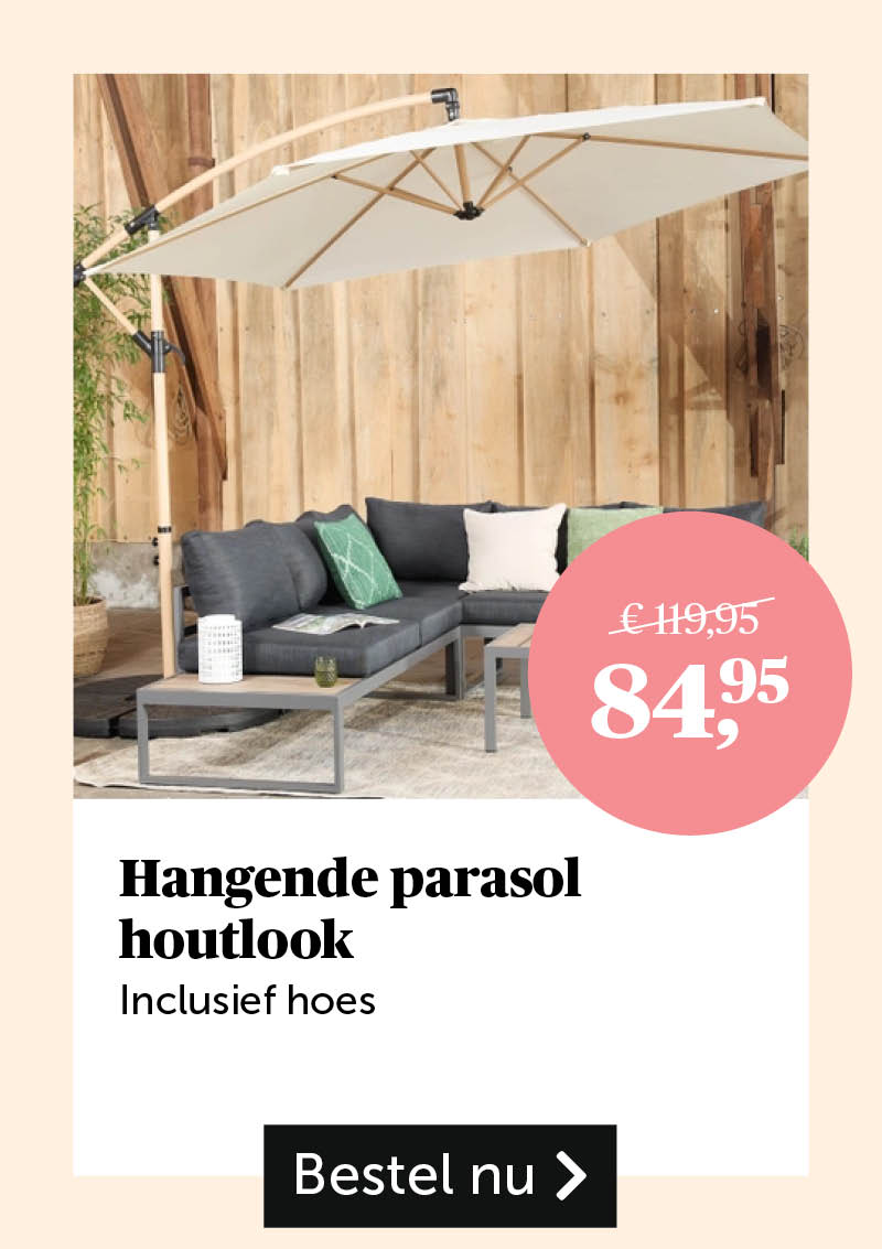 Hangende parasol houtlook