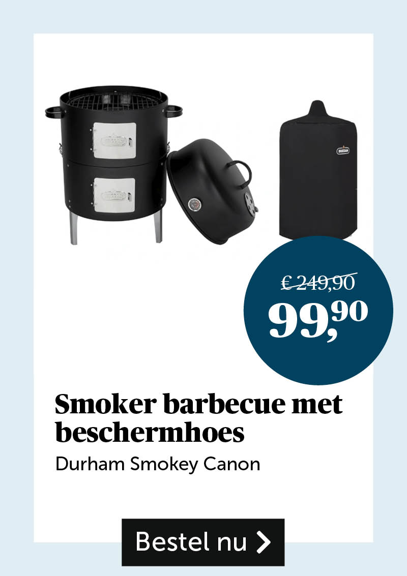 Smoker barbecue met beschermhoes
