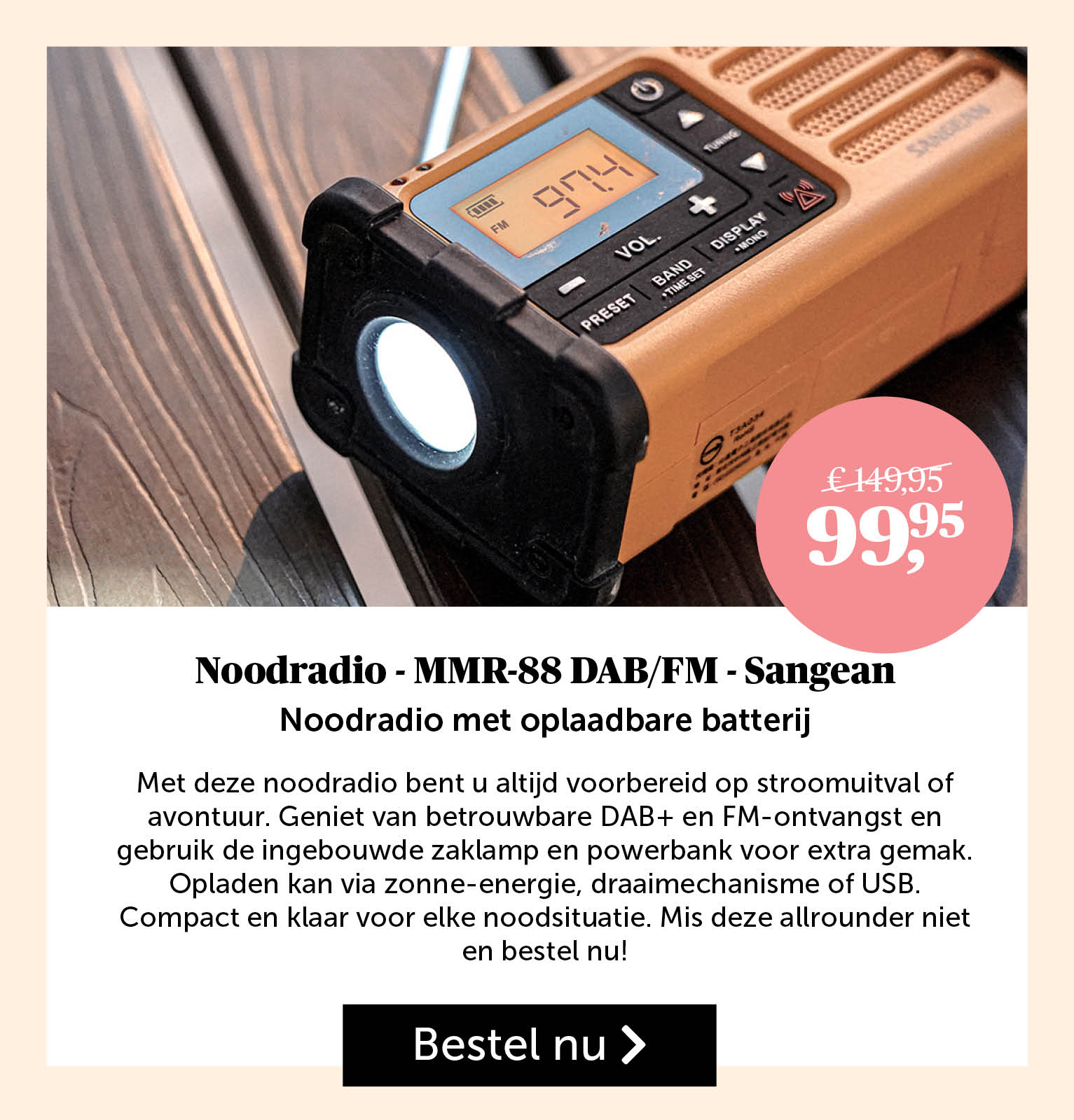 Noodradio - MMR-988 DAB/FM - Sangean