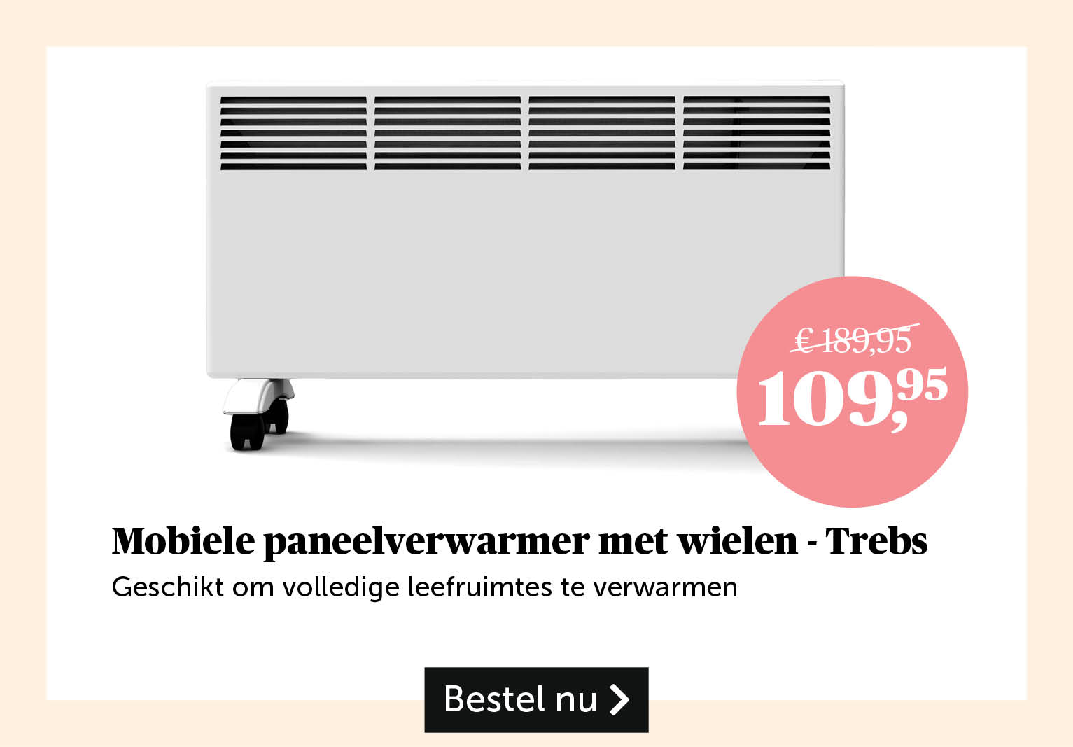 Mobiele paneelverwarmer met wielen - Trebs