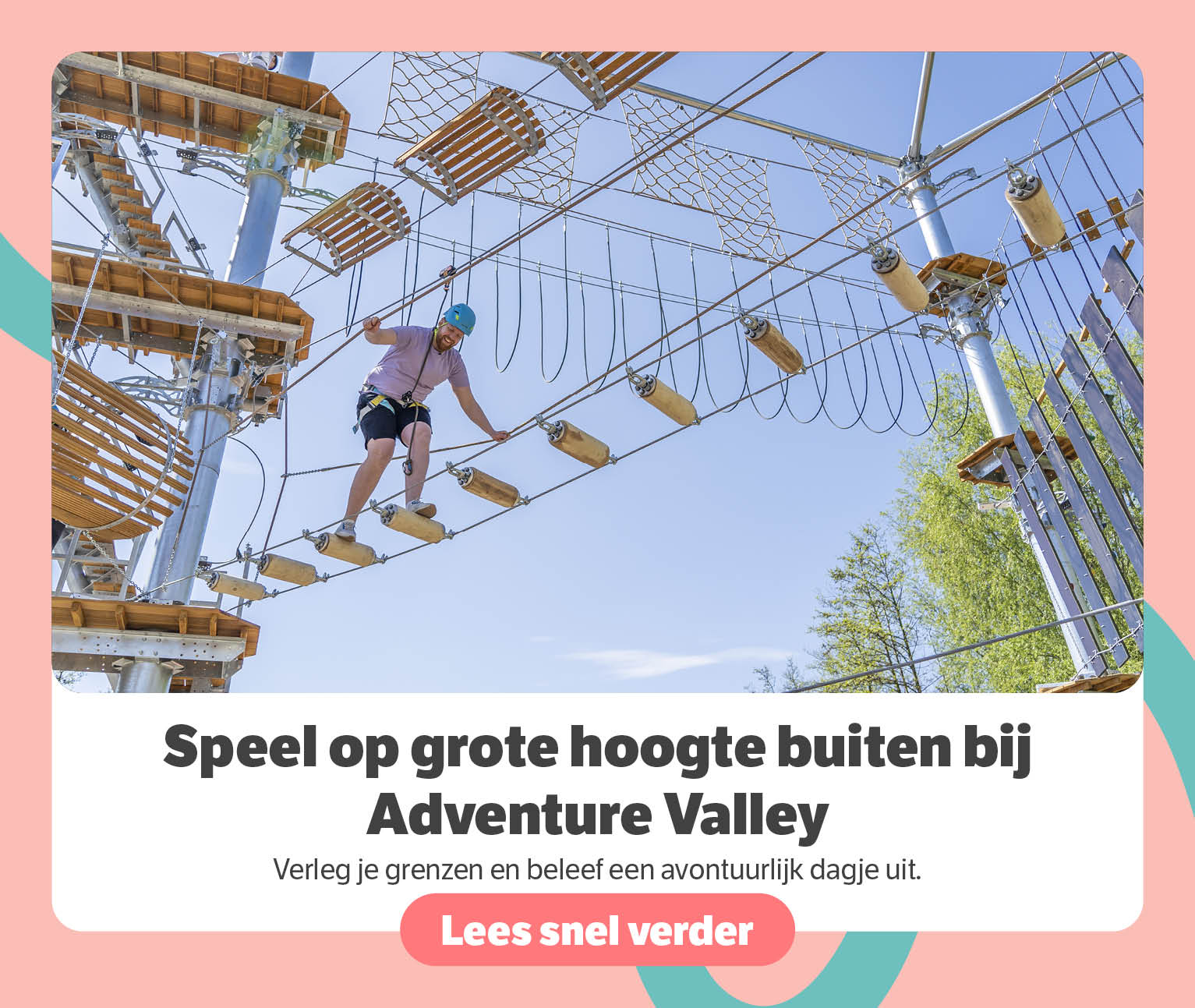 Speel op grote hoogte buiten bij Adventure Valley