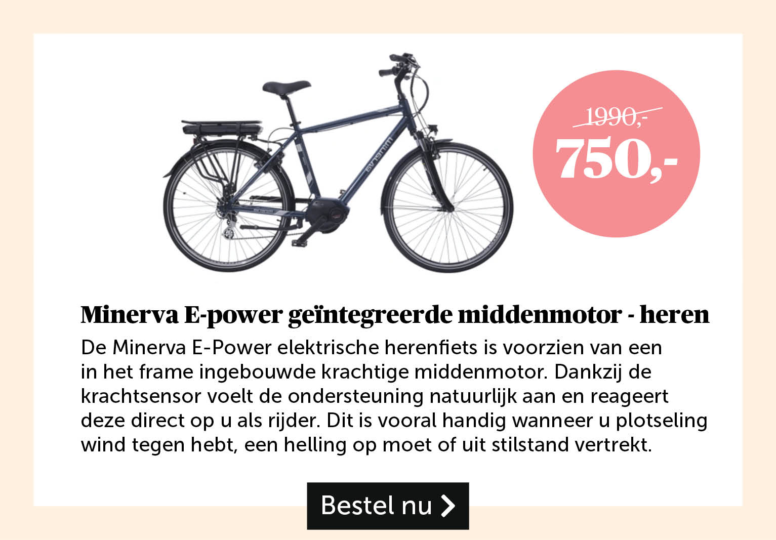 Minerva E-power geïntegreerde middenmotor- heren