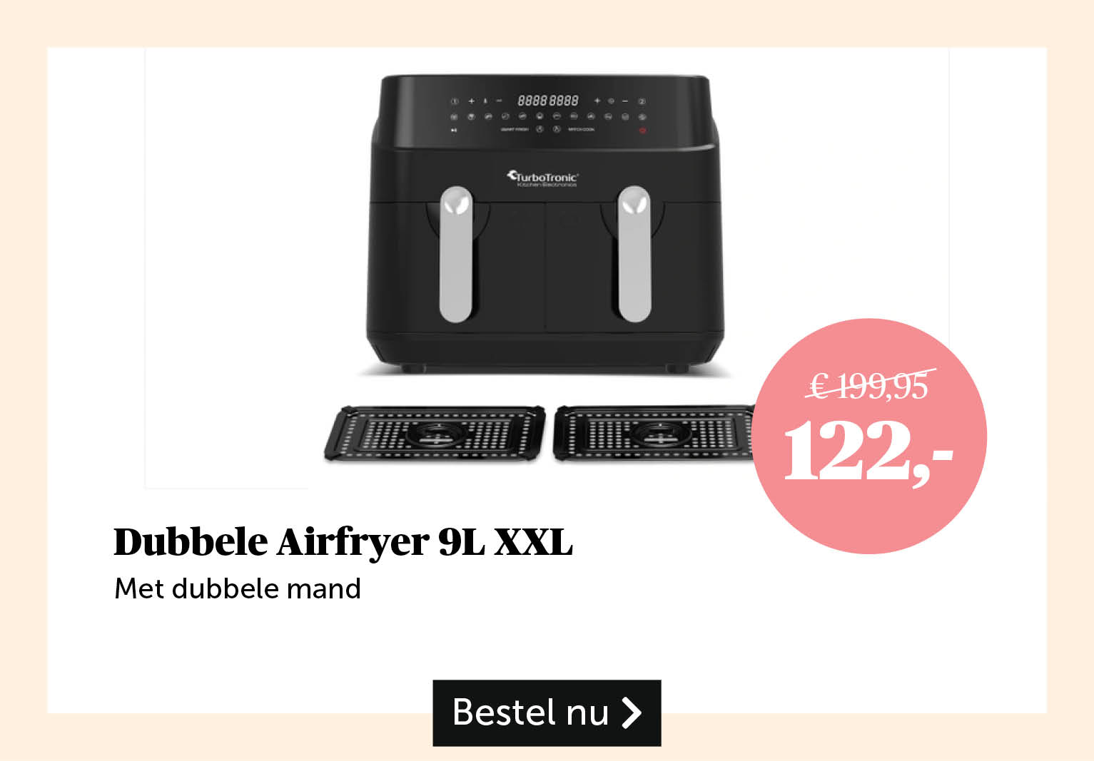 Dubbele Airfryer 9L XXL