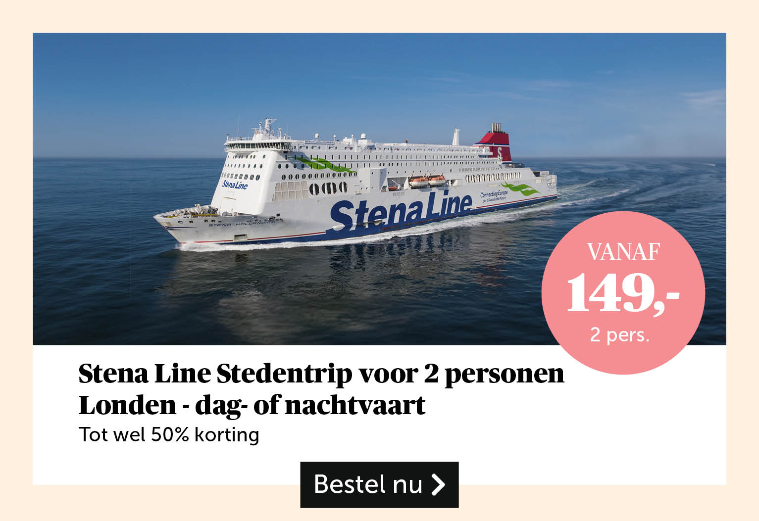 Stena Line Stedentrip voor 2 personen Londen - dag-of nachtvaart