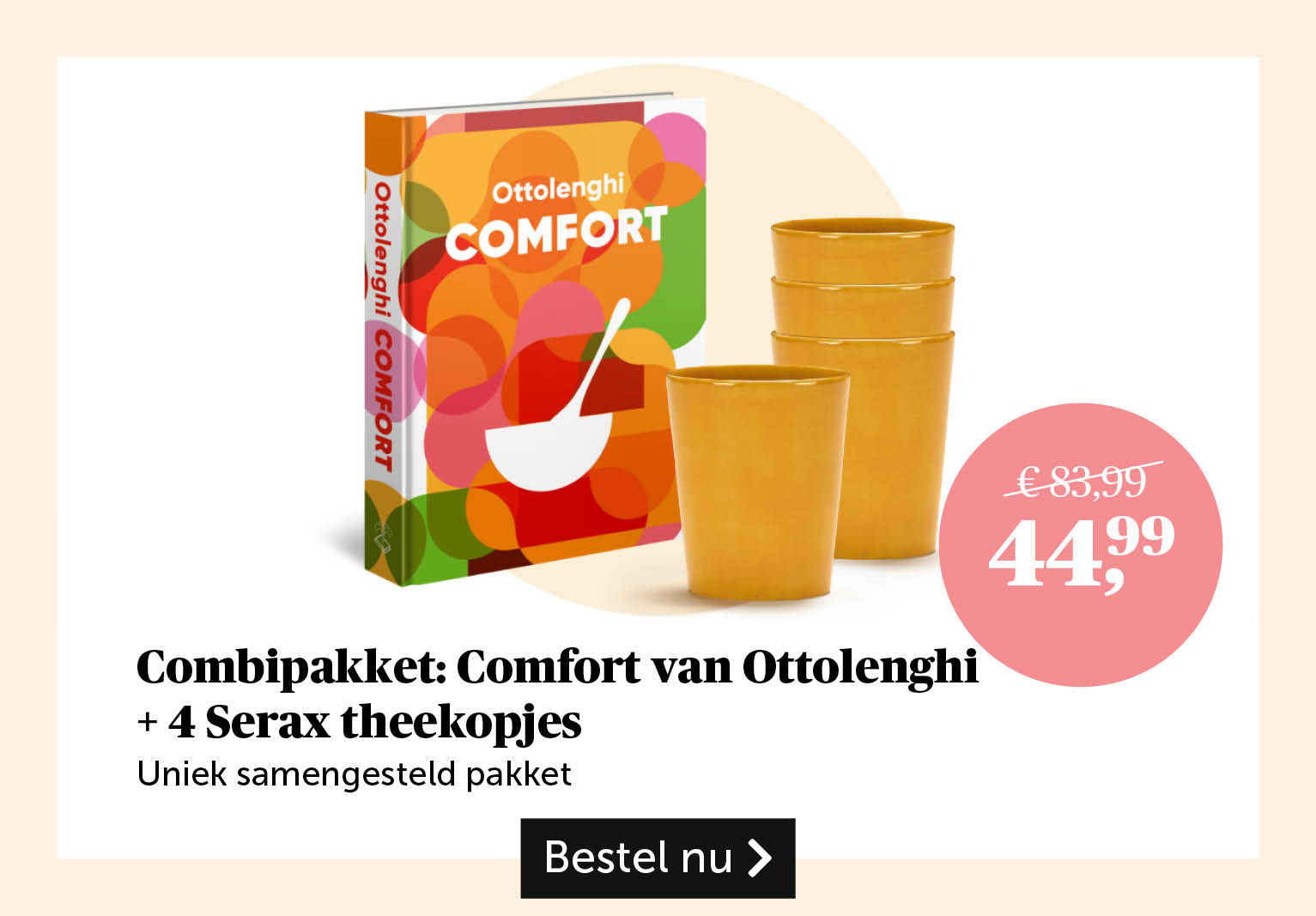 Combipakket: Comfort van Ottolenghi + 4 Serax theekopjes