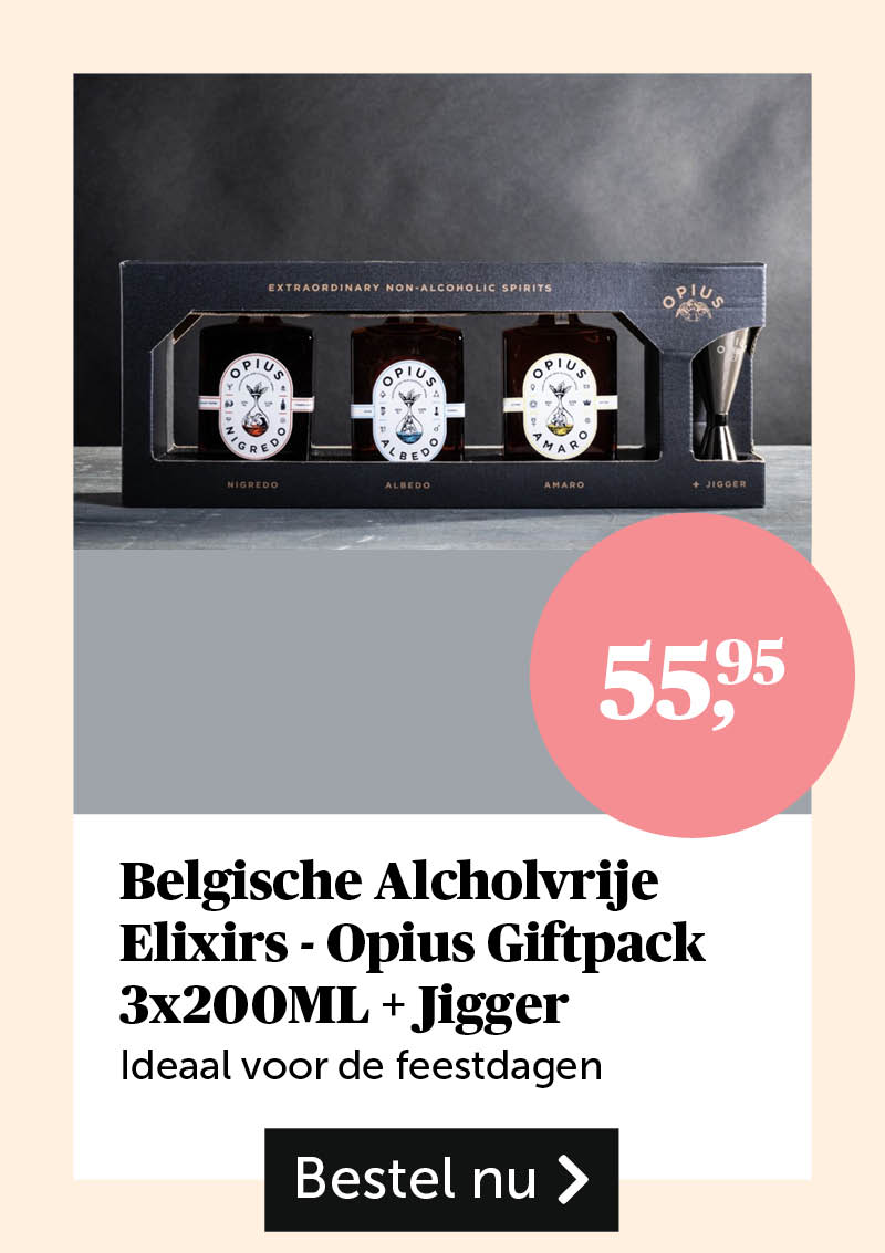 Belgische Alcholvrije Elixers - Opius Giftpack 3x200ML + Jigger